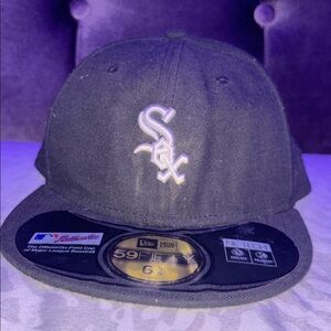 New Era Black 59FIFTY Cap with White Sox Details